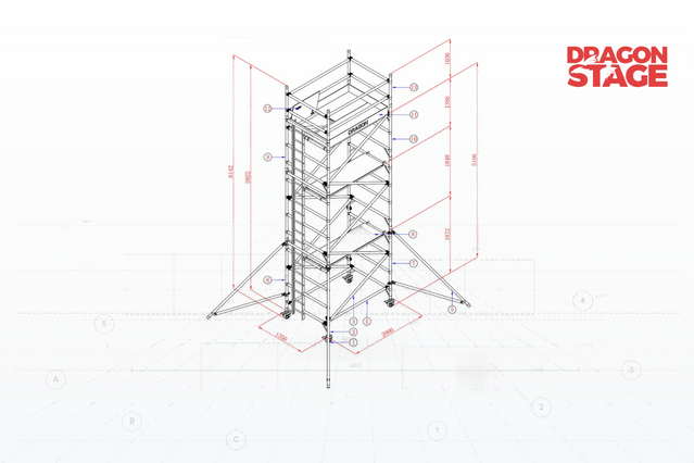 6.1m Mobile Aluminum Working Platform Tower for Indoor Event Lighting Installation