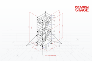 5.68m Mobile Scaffold Access Tower for Outdoor Event Tent Roof Installation & Fixing