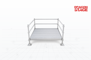 2x2m Modular Ringlock Audience Viewing Pod with Three-Sided Guardrails