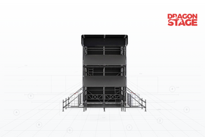 4x4m Multi-Level Hybrid Ringlock FOH Tower with 6–7m Sloped Aluminum Roof