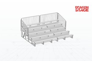 5-Row Aluminum Bleacher Grandstand with Hot-Dip Galvanized Steel Frame