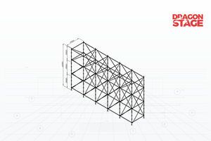 10m Wide Ringlock Stage Support Wall with 2m-Deep Braced Frame