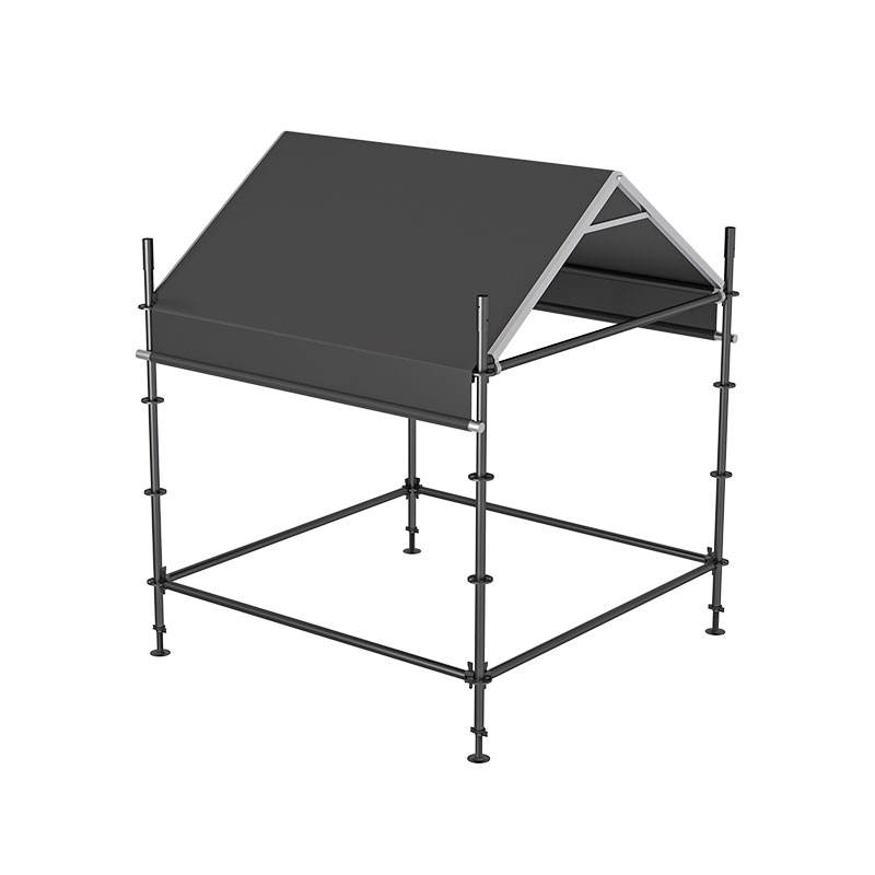 2x2m Hybrid Ringlock FOH Control Booth with Aluminum A-Frame Roof and Tarpaulin Cover.png