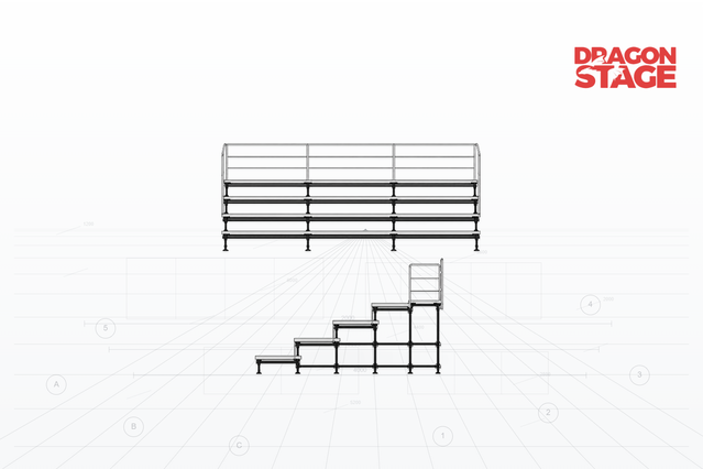 40-Seat Ringlock Tiered Grandstand with Central VIP Walkway for Sports Events