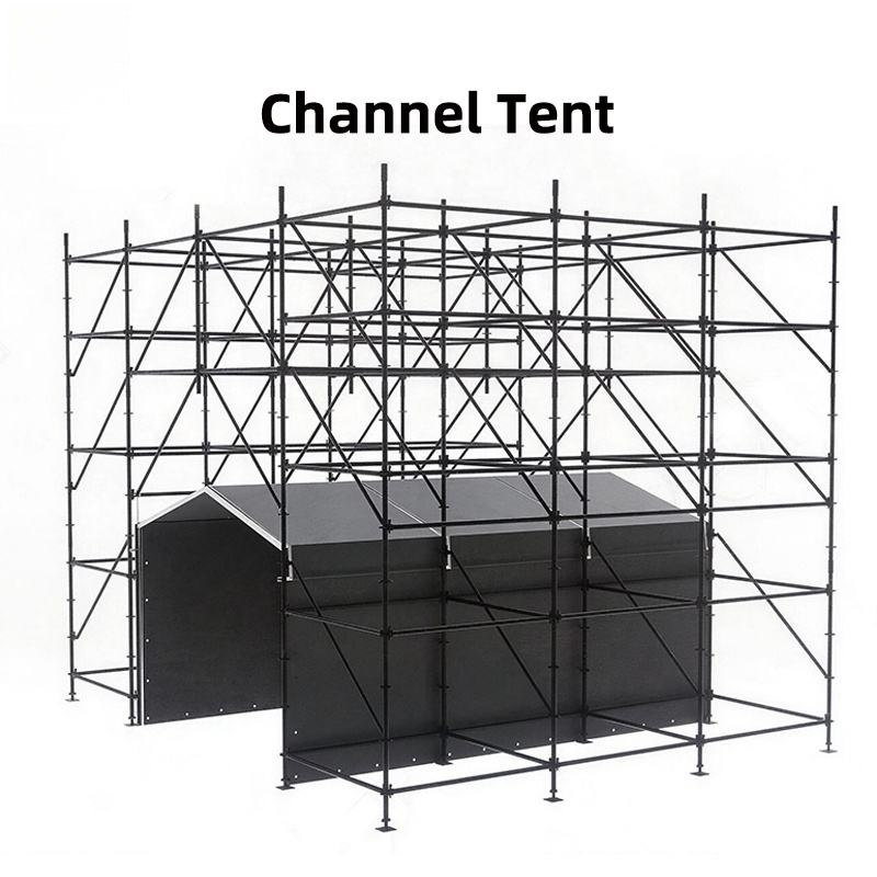 Channel Tent Installed Inside Ringlock Structure for Covered Backstage-to-Stage Access.png