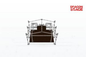 20x16m Hybrid Concert Stage Structure with Peak Roof, Ringlock Platform and Backstage Areas