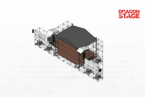 10x8x8m Hybrid Aluminum Roof with Ringlock Stage Platform And Side Wings