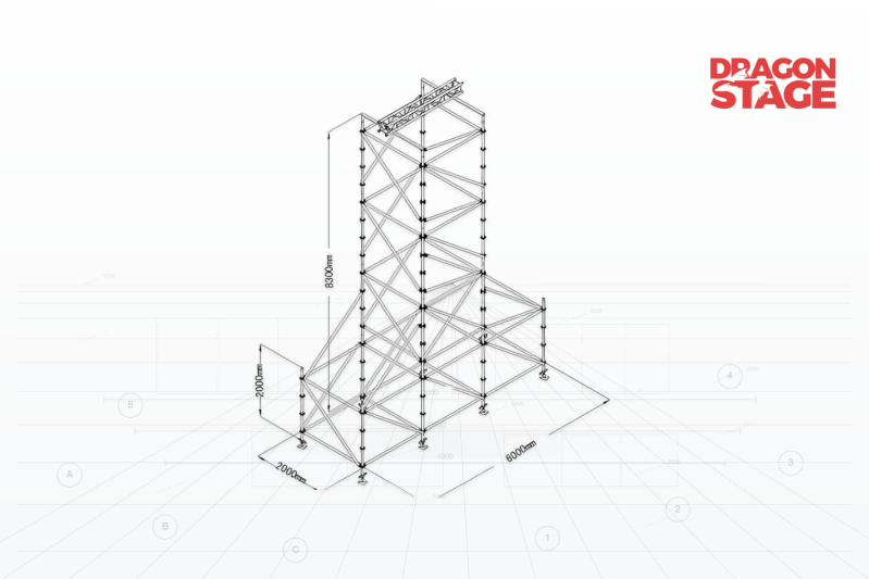 8.3m Layher Truss Tower System Breakdown for Line Array Support