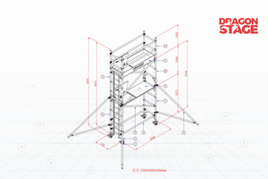 4m Narrow Mobile Access Scaffold for Indoor Sound System Installation