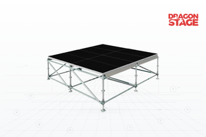 20x18m Steel Ringlock Concert Stage Platform with 2x1m Aluminum-Plywood Decks and Dual Access Stairs