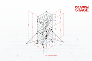5m Mobile Scaffold Access Tower for Box Truss Lighting Frame Installation