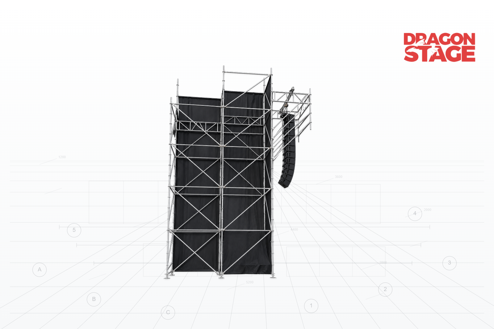 10m Ringlock Line Array Suspension Structure with Suspended Scaffold Part